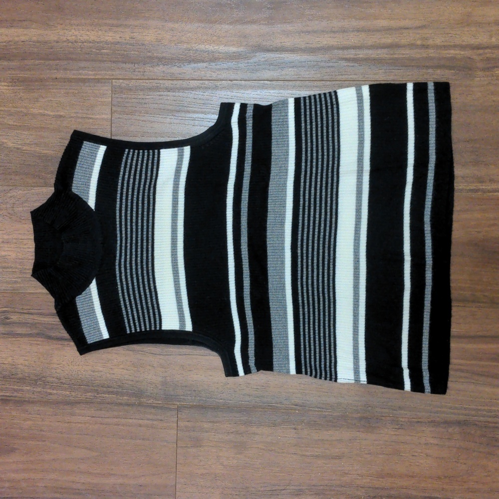 Primark Striped Ribbed Tank Mock Neck